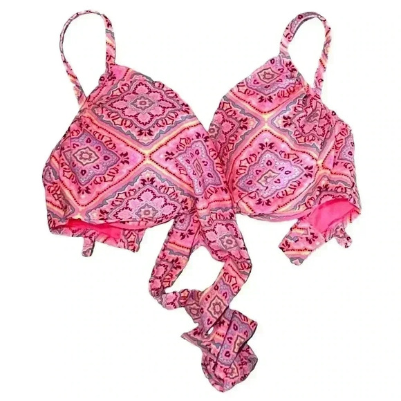 32DDD SHADE & SHORE PINK AZTEC BIKINI TOP (Top Only!) - Picture 1 of 13